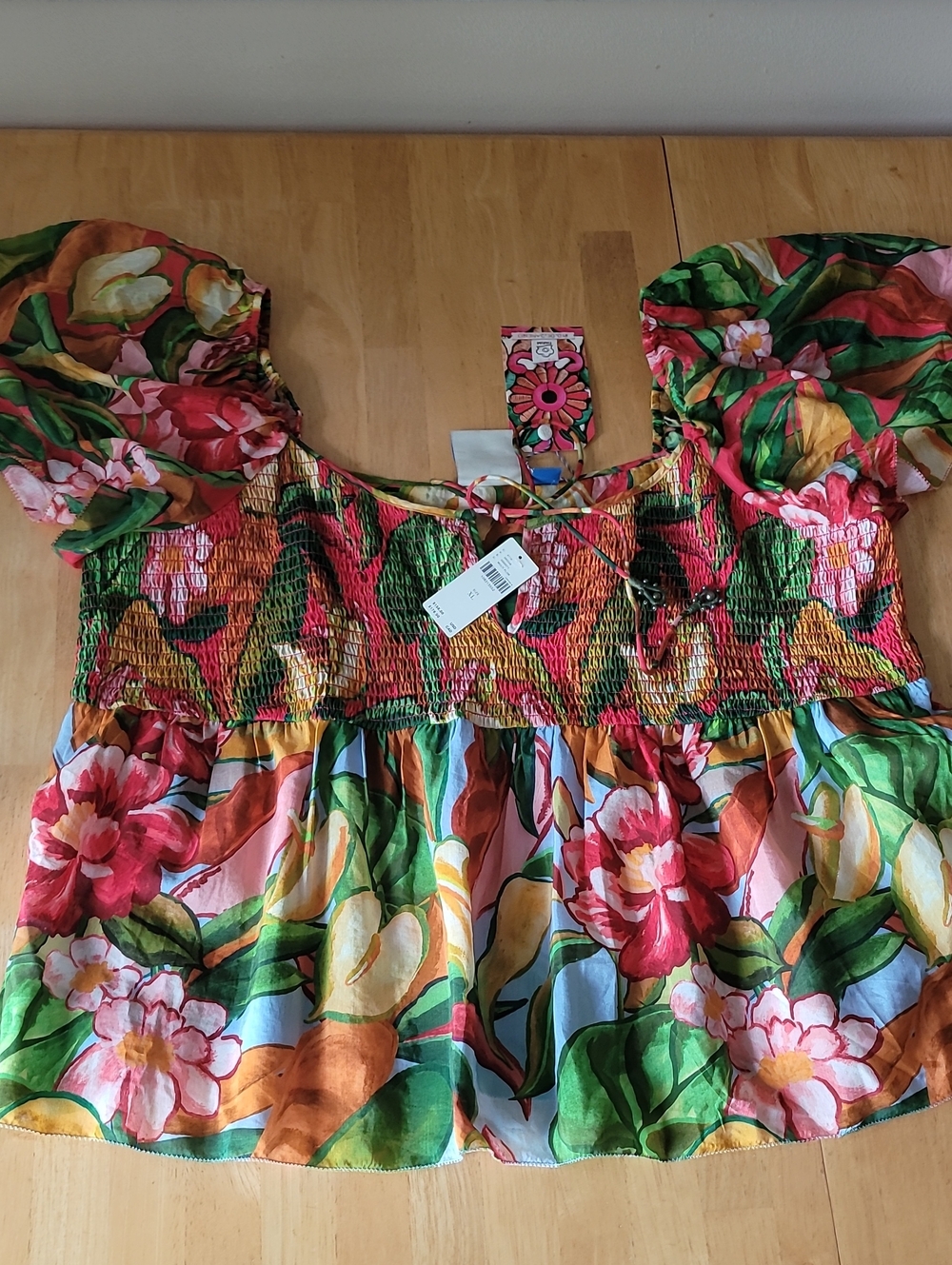 Farm Rio x Anthropologie Tie-Front Printed Blouse - Picture 9 of 12